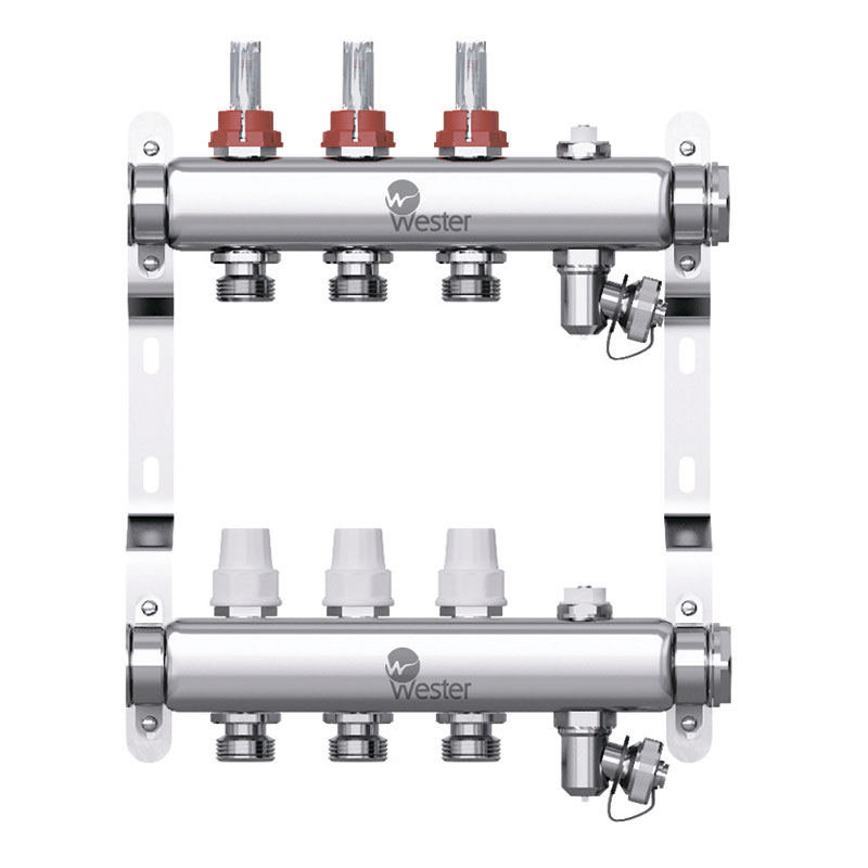 Коллекторная группа Wester W902 1″×3 контура Коллекторная группа Wester W902 1″×3 контура