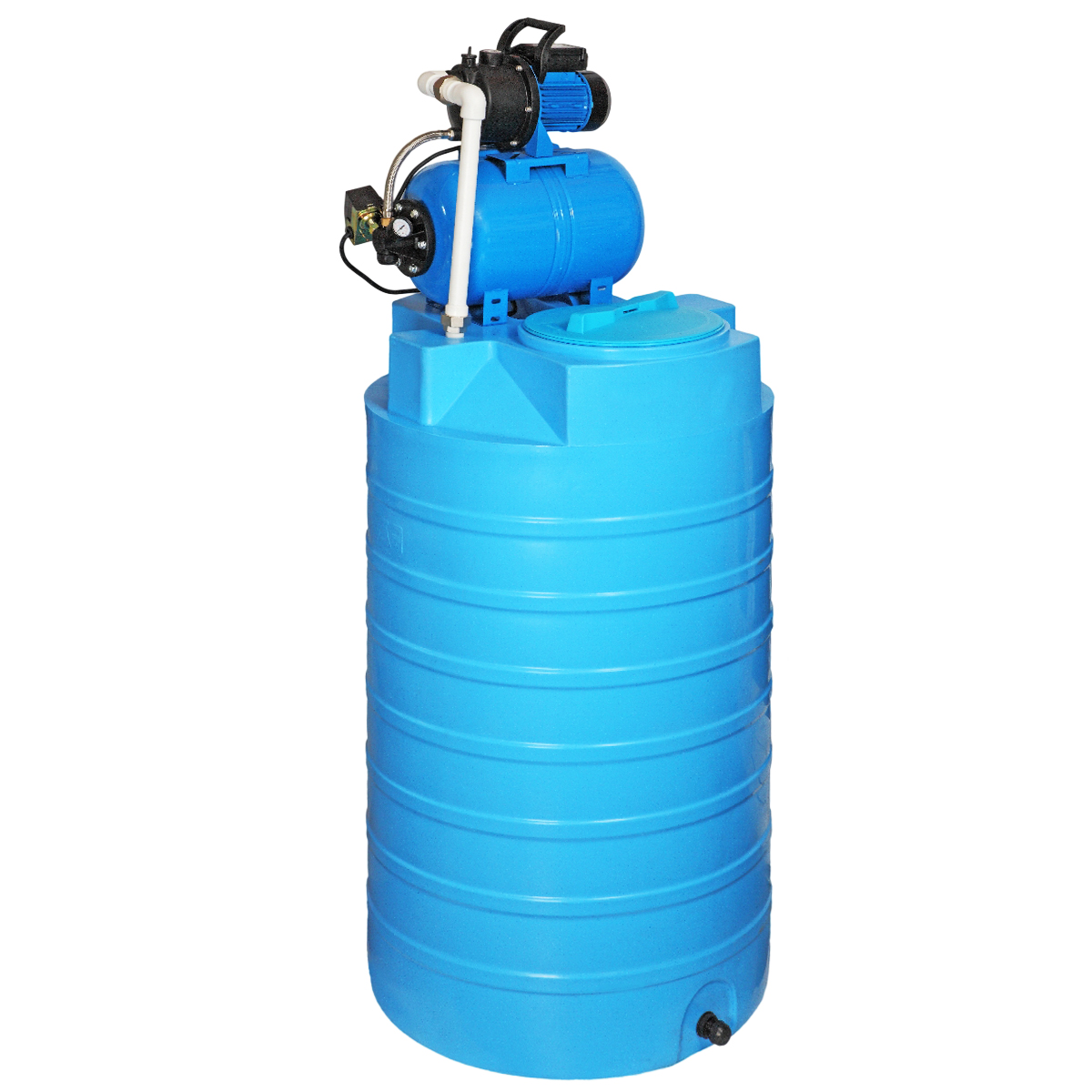 Пластиковый бак для воды Акватек ATV 500 (синий) с насосной станцией JP 600PA